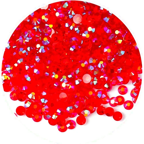 Laviyo 1440 Pcs SS20 5mm AB Flatback Rhinestones for Nails Art Crafts Transparent Glitter Round Gems Crystals DIY Clothes Shoes(Clear Red AB)
