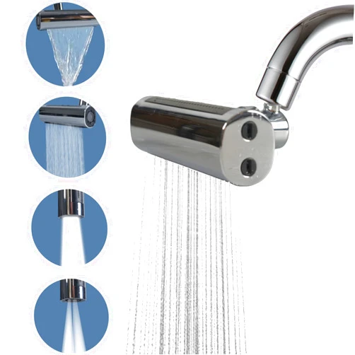 UXPEYIC Waterfall Kitchen Faucet, 4 in 1 Kitchen Faucet Head Replacement, 360° Swivel Splash-Proof Faucet Extender for Kitchen Sink