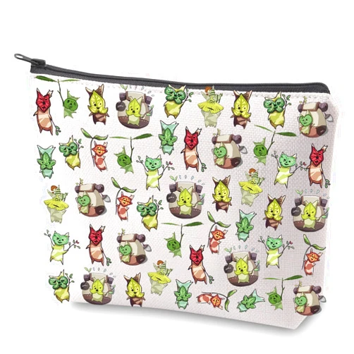 ZJXHPO Korok Plant Cosmetic Bag Gamer Makeup Bag With Zipper Flora Of Hyrule Toiletry Bag Hyrule Korok Gift (Korok)
