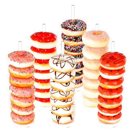 Dooiclear Donut Stand 6 Pack, Acrylic Bagel Stand, Clear Doughnut Holder, Donut Display Stand for Dessert Table, Bagel Display Tower for Birthday, Wedding, Baby Shower, Christmas, Party