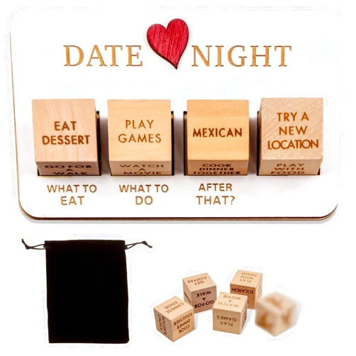 SporGy Date Night Dice for Couples,Funny Couple Dice Game,Anniversary Wooden Date Night Gifts for Her, Date Ideas for Couples, Romantic Gifts for Valentine's Day Wedding Anniversary