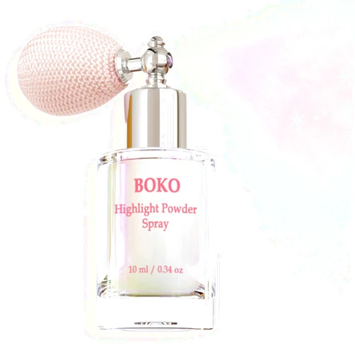 Boko Highlighter Powder Spray, Cosmetic Grade Body Shimmer Spray High Gloss Diamond Highlight Glitter Magic Powder Makeup Sparkle Glitter Hairspray Rave Accessories for Women Face Paint Hair Clothes