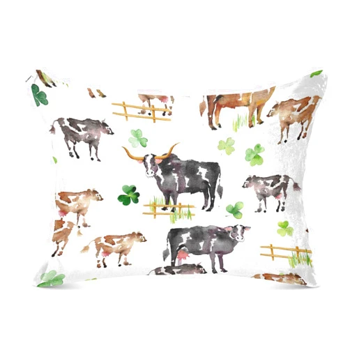 Burbuja Farm Cows Pillowcase Queen Size 20x30 in, Ultra Soft and Cozy Plush Pillow Case Cover with Zipper for Hair Skin