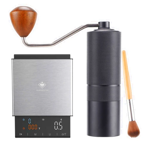 Popsweeter Coffee Grinder,Popsweeter C38 Espresso Coffee Grinder with CNC Stainless Steel Conicale Burr-Internal Adjustable Setting, Digital Accurate Coffee Scale for Pour-Over Maker, with Timer for Great Frenc