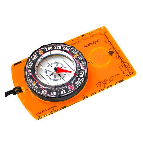 TurnOnSport Orienteering Compass Hiking Backpacking Compass | Advanced Scout Compass Camping Navigation - Boy Scout Compass for Kids | Professional Field Compass for Map Reading - Best TurnOnSport Survival Gifts