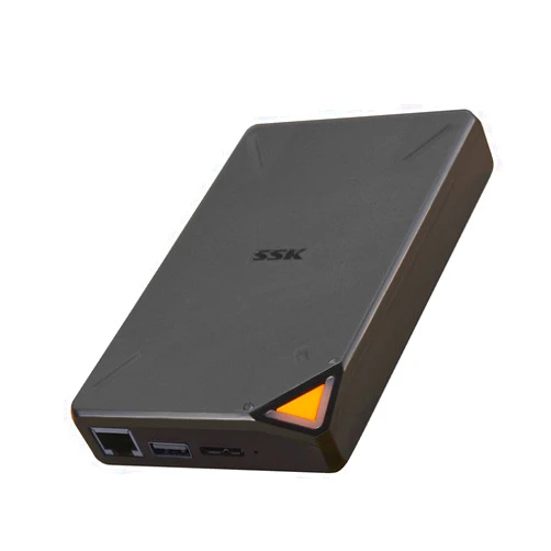 SSK 1TB Personal Cloud External Wireless Hard Drive Portable NAS Storage with WiFi Hotspot for Travel, Support Auto Backup Connect SD Card Reader Share Data for iPhone iPad Tablet Laptop