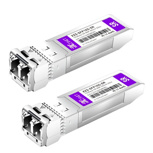 XZSNET 10GBASE-SR SFP+ Transceiver, 10G SFP+ to LC Multimode Fiber Module Compatible with Cisco SFP-10G-SR, Ubiquiti UniFi UF-MM-10G, Mikrotik S+85DLC03D, Meraki, Netgear, D-Link and More, 2 Pack