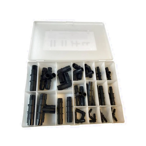 KDP Heater Hose Connector Air Conditioning Adapters Barbed Fitting Tee Elbow Splicre Mender Joiner Assortment Kit PA66 G35 Glass filled Mutiple Use for Air Water Fuel Replacement 36 PCS