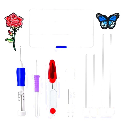 YARRD Magic Embroidery Pen Punch Needles Punch Needle Pen Set Cross Stitch Tool Kit DIY Craft for Embroidery Threaders DIY Sewing