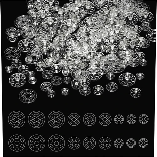 CUTEABC Snaps for Fabric,120 Sets Clear Plastic Sew on Snaps for Sewing,Fasteners Buttons Transparent Invisible Snap Buttons 7mm 10mm 15mm Small Round Clear Press Button for Clothes Wedding Dress DIY Supplies