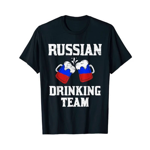 Funny Russian Pride Gift Tee Russia Drinking Team design Russian Flag Country Beer Funny T-Shirt