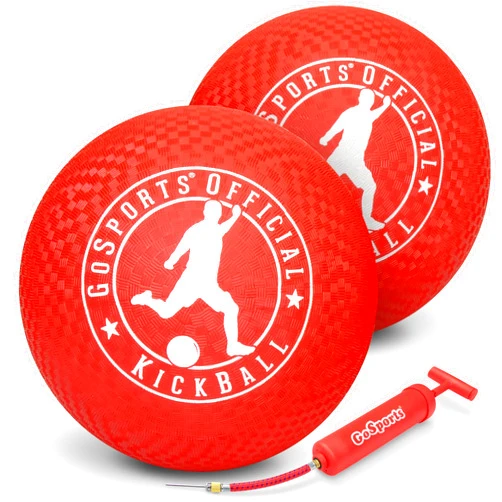 GoSports Official Kickball with Pump (2 Pack), 10 Inch
