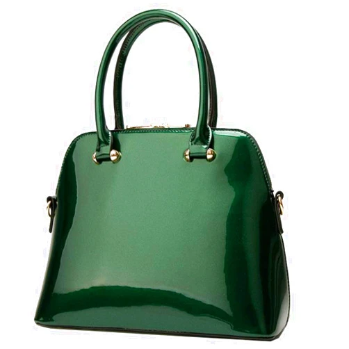 Yan Show Women's Patent Leather Totes Elegant Handbag Evening Bag Top Handle Purse Shell Bag Church Purse