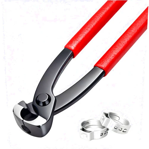 Seept Ear Clamp Pliers 9 Inch Front and Side Jaw Hose Clamp Crimping Tool Carbon Steel Pinch Clamp Pliers Install Remove Clamp Nail Puller Tool for repairing pipes, fuel lines