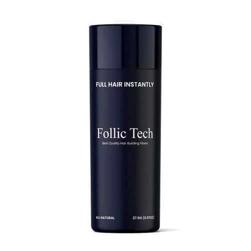 Follic Tech Hair Fibers for Thinning Hair for Women and Men. Achieve Thicker and Fuller Looking Hair instantly. Thick Hair Fiber to Conceal Hair Loss in 6 Shades - 27.5g Bottle - Dark Brown
