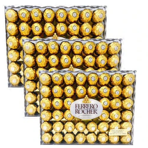 Ready Set Gourmet Ferrero Rocher, Diamond Halloween Value Pack - Fancy Looking, Good Taste, Great for Parties and Special Occasions - Delicious Creamy Hazelnut Filling - 3 Pack (48 ct Each), Total 144