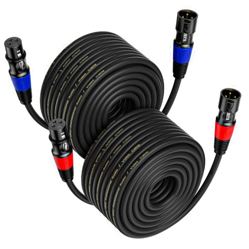 EBXYA XLR Cables 75ft - Standard XLR Male to Female Microphone Cable with 3-Pin Balanced Shielded XLR Speaker Cable (2 Packs)