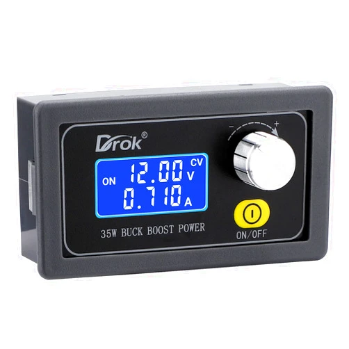 Drok DC Buck Boost Converter, 5V-30V Step Up Down to 0.6-30V Digital Control Power Supply, 6V 12V 24V Voltage Regulator, LCD Digital Display Buck Boost Module Voltage Transformer for Golf Cart