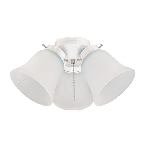 Westinghouse Lighting 77847 3LGT WHT Fros 3 Frosted Ribbed Glass Ceiling Fan Light Kit, No Size, WHITE