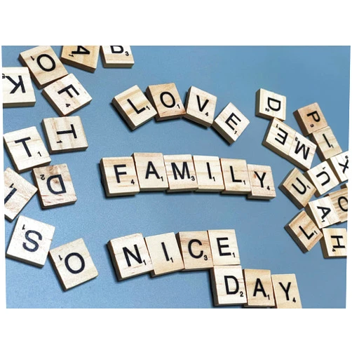 QIANFUN 100 pcs Wood Magnetic Letter Tiles Magnets | Big Large Square Wooden Alphabet Letters Tile Magnet Pieces for Fridge Refrigerator Wall | Fun Learning Decorative Game Board for Adults