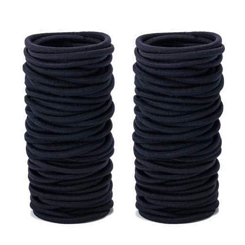 Aegero 100 Pieces Elastics Hair Ties for Thick Hair,No Damage Ponytail Holders Hair Elastic Band for Women, Men and Girls (4mm,Black)