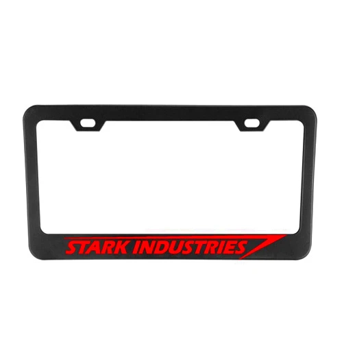 ZIMBRO License Plate Holder Homao Stark Industries Military License Plate Frame Black Metal Holders 6 X 12 Inches