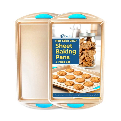 Perlli Cookie Sheet Baking Pan 2 Piece Set, 9x13