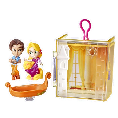 Disney Princess Perfect Pairs Rapunzel, Fun Tangled Unboxing Toy with 2 Dolls, Display Case and Boat Stand, for Kids 3 Years and Up
