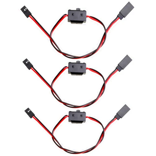 Hobbypark RC On Off Switch JR Futaba Style 2 Way Power for RC Cars Trucks Crawlers Off-Road Buggies (3-Pack)