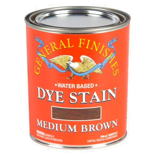 General Finishes Water Based Dye, 1 Quart, Medium Brown