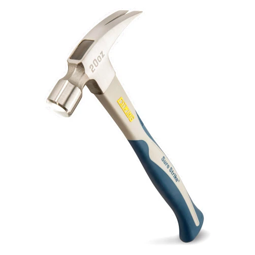 ESTWING Sure Strike Hammer - 20 oz Rip Claw Hammer with Smooth Face & Carbon Fiber Handle - SSCF20S