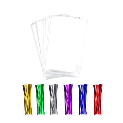 BakeBaking 400 Clear Treat Cello Bags and Ties 3x4 for Lollipop Cake Pop Candy Buffet Chocolate Cookie Wedding Supply (3'' x 4'')