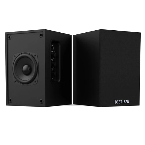 BESTISAN Active Bookshelf Speakers for Record Player, Powered Studio Turntable Speakers, for TV, PC and Wireless Music Streaming Featuring Bluetooth and RCA (SR16)