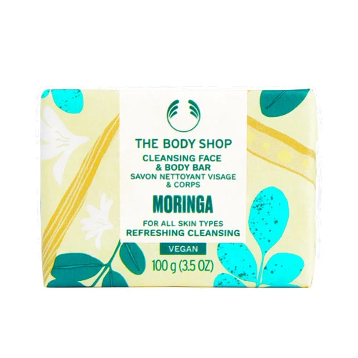 The Body Shop Moringa Cleansing Face & Body Bar – Cleansing and Invigorating – Vegan – 3.5oz