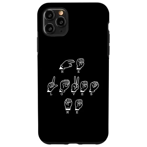 ASL Sign Language Design For Lovely Deaf People iPhone 11 Pro Max He Loves Me as ASL Sign Language ASL American Sign Language Case