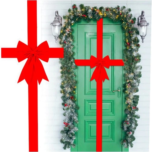 MAXHJX Large Christmas Velvet Door Bows - Red Bow Decor 15.7