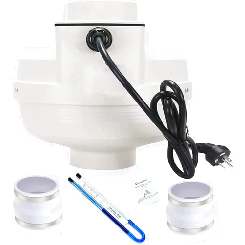 MIDCVFRUN 166CFM Radon Fan Ultra Quiet - Radon Mitigation System Kit Inline Duct Fan(4 inch x 3 inch), IP67 Waterproof Exhaust Ventilation Fan for Indoor Outdoor, Energy Efficient Inline Duct Fan