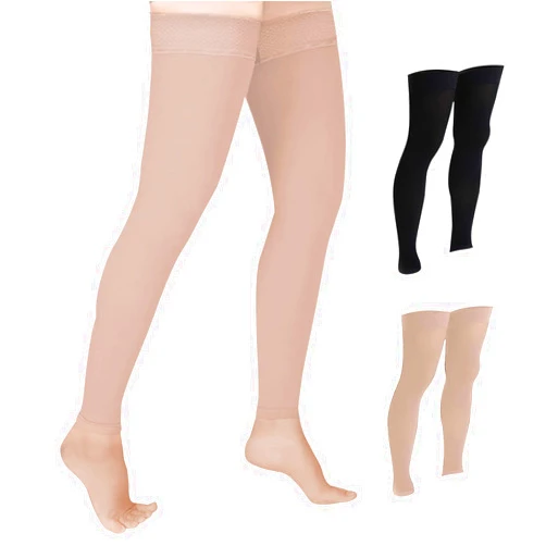 Doc Miller Thigh High Calf Sleeves Compression Hose 15-20 mmHg Opaque Stockings
