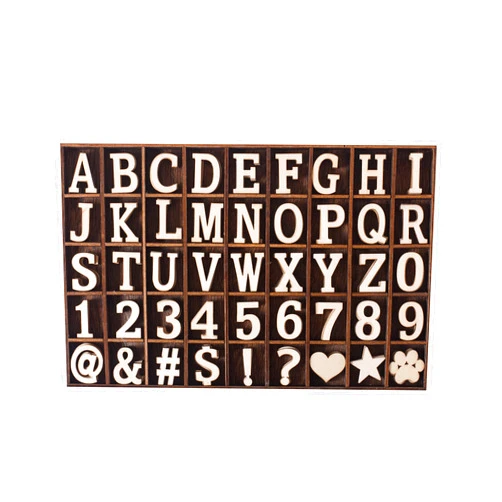Cregugua 270 Pieces 1 Inch Wood Alphabet Letters Wooden Numbers Mini Blank Symbols Unfinished Heart Star Paw with Rustic Storage Tray for Home Decor Spelling Education Homemade Crafts Party Gifts