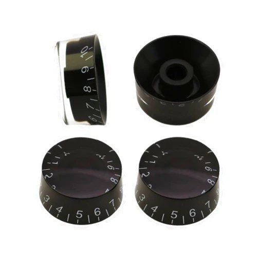 AITAIYA 4pcs Black Imperial/USA LP Electric Guitar Knobs Speed Volume Tone Control Knob LP Style with 24 Fine Splines for CTS Pots/USA LP Electric Guitar Knob Black
