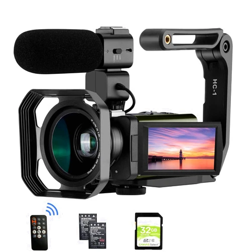 ORDRO 4K Video Camera Camcorder, AC5 4K Ultra HD Camcorder w/12x Optical Zoom 100x Intelligent Zoom for Vlogging, WiFi UHD Camcorder 3.1