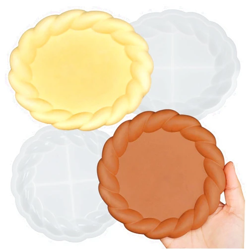 Wehous 2PCS Tray Silicone Molds, Spiral Bubble Tray Coaster Resin Concrete Mold Jewelry Plate Candle Holder Container Epoxy Casting Mold for Unique Resin Clay Art Crafts Supplies Home Decor Gift
