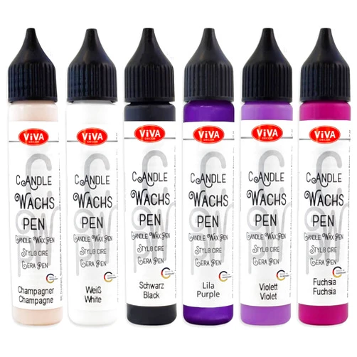 Viva Decor Candle Pen 6 x 0,95 Fl oz -Berry Set - Wax Paint for Candles | Candle Wax Pen for Custom Designs | Safe Candle Paint | for Decorating Candles | for Special Occasions | DIY Projects