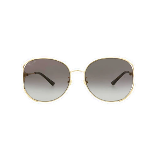 Gucci Round/Oval Sunglasses Gold Gold Grey Luxury Eyewear Made In Italy Metal Frame Designer Fashion for Everyday Luxury