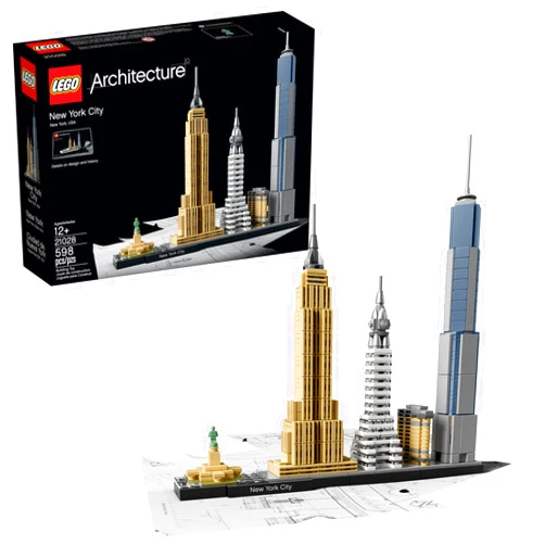 LEGO Architecture New York City 21028, Build It Yourself New York Skyline Model Kit for Adults and Kids (598 Pieces),Multicolor
