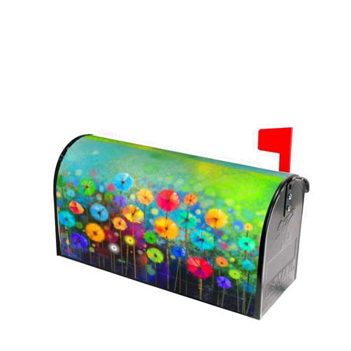 Deaowangluo Nature Spring Summer Autumn Winter Flowers Mailbox Covers Standard Size Floral Watercolor Rainbow Dandelion Poppy Magnetic Mail Cover Letter Post Box 21