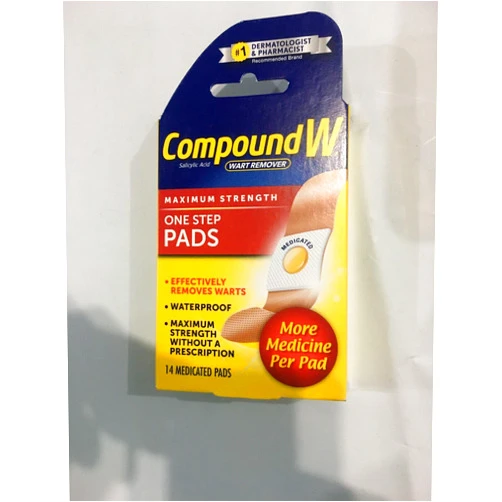 Compound W One Step Pads, Wart remover, 14 ea - 2pc