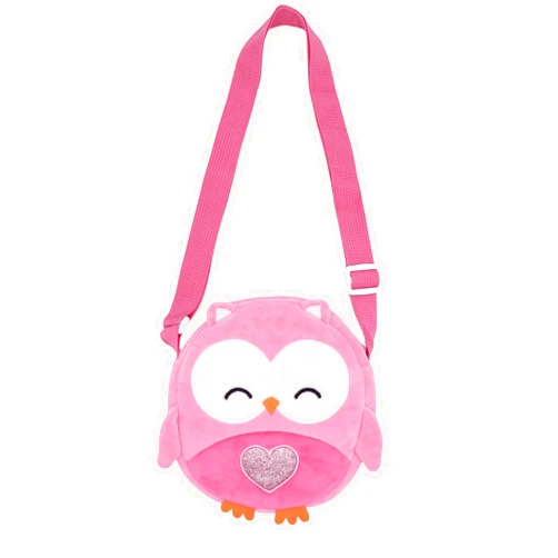 JASASCCEL Fuzzy Owl Crossbody Purse Cute Plush Shoulder Bag for Girls Cartoon Animal Round Purse Coin Purse Kawaii Wallet