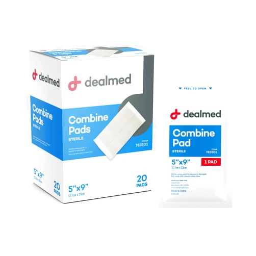 Dealmed Abdominal Combine Pads | Individually Wrapped, Absorbent, Latex-Free, Non Adherent | Abdominal Pads for Wound Care, Drainage, First Aid Kit | Sterile ABD Pads 5x9 in | 20/Box (Pack of 1)