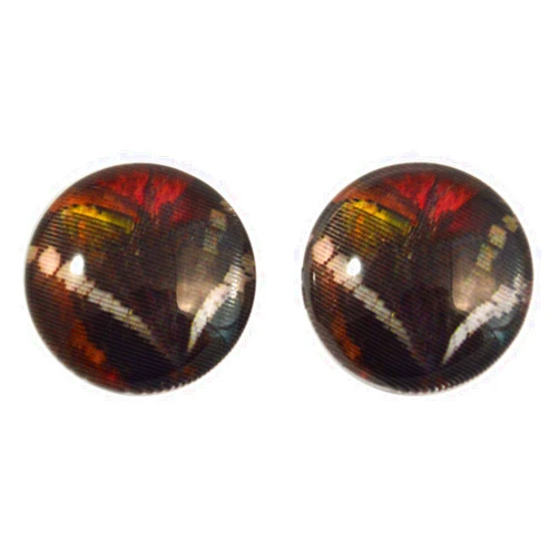 Megan's Beaded Designs 20mm Animated Butterfly Glass Eyes Holographic Cabochon Pair for Art Dolls, Sculptures, Props, Decor, Jewelry Making, Taxidermy, and More
